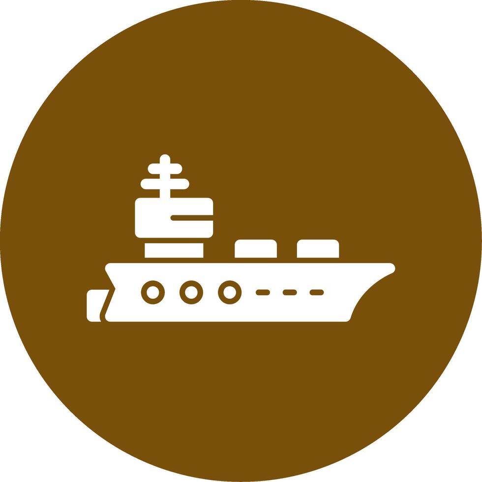 Aircraft carrier Glyph Circle Icon vector