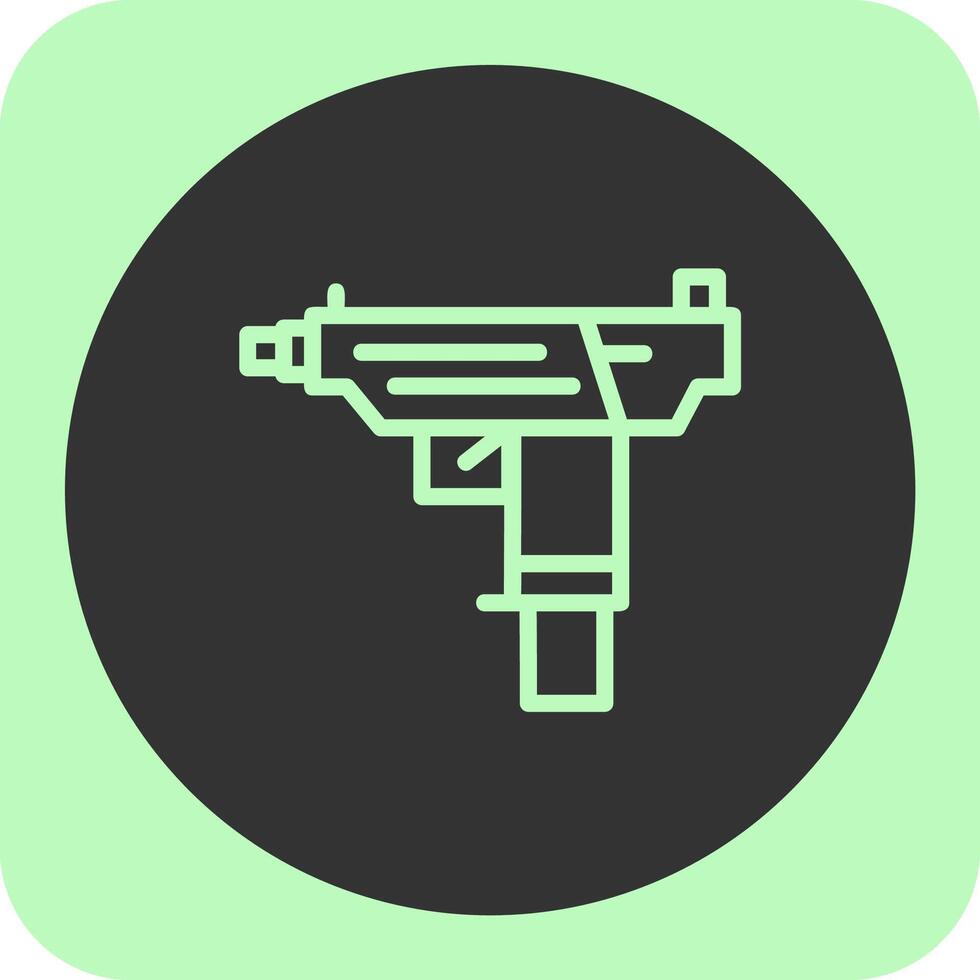 metralleta pistola lineal redondo icono vector