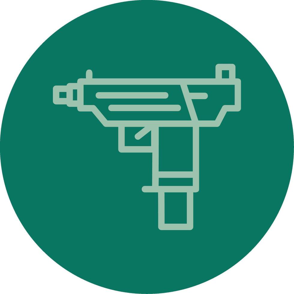 Submachine gun Line Multi color Icon vector