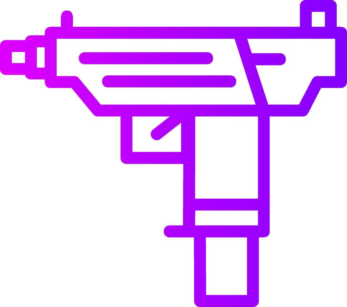 Submachine gun Linear Gradient Icon vector