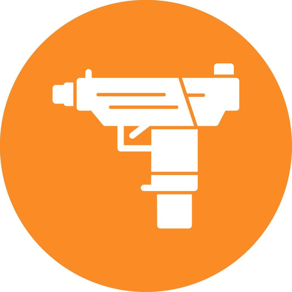 Submachine gun Glyph Circle Icon vector