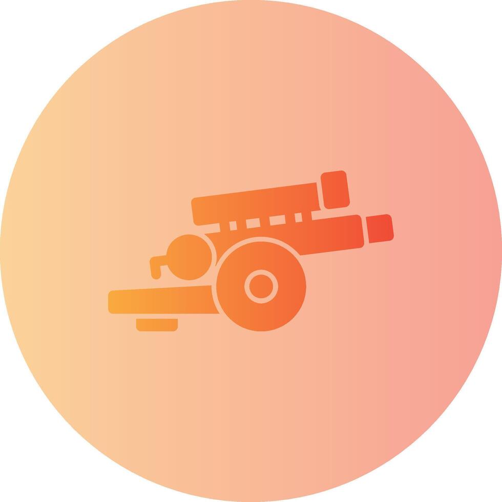 Artillery gun Gradient Circle Icon vector