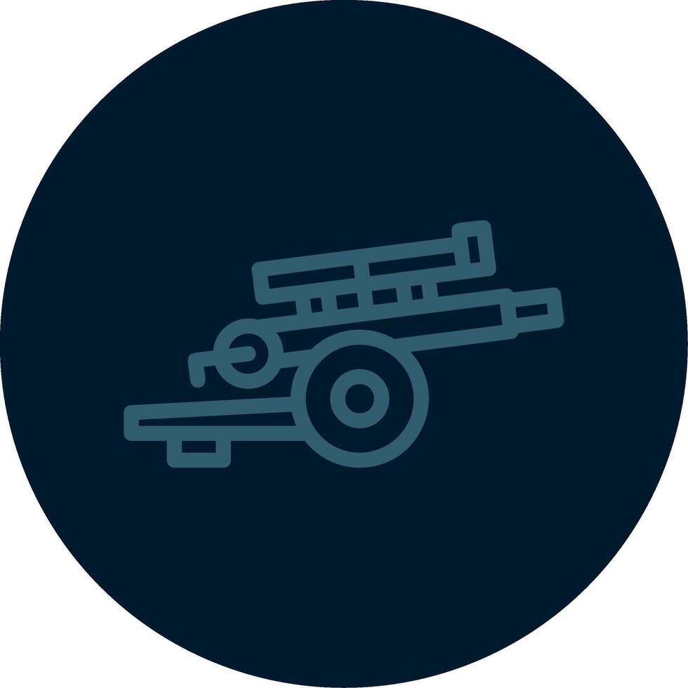 Artillery gun Line Multi color Icon vector