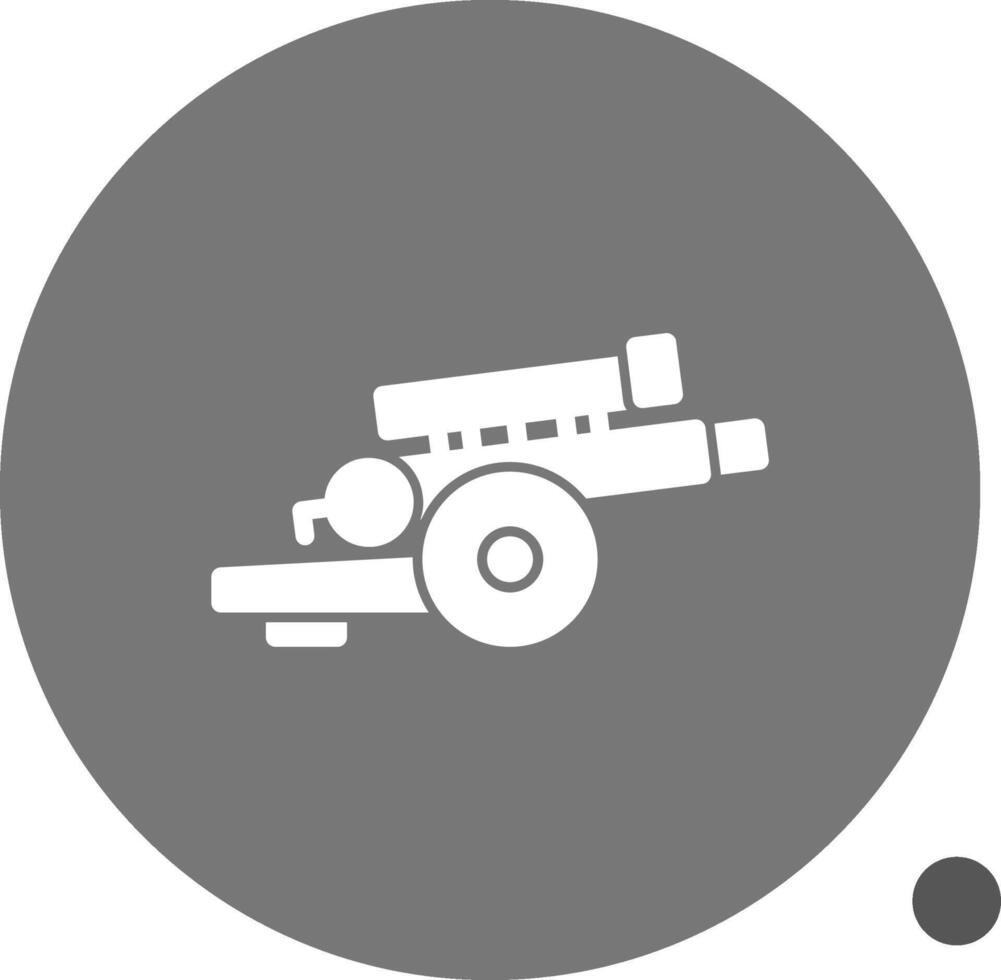 artillería pistola glifo sombra icono vector