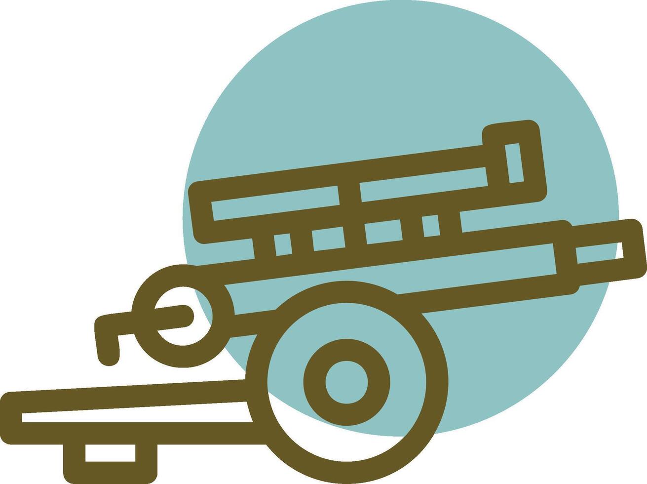 Artillery gun Linear Circle Icon vector