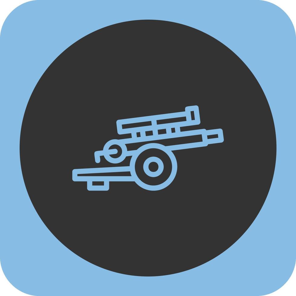 Artillery gun Linear Round Icon vector