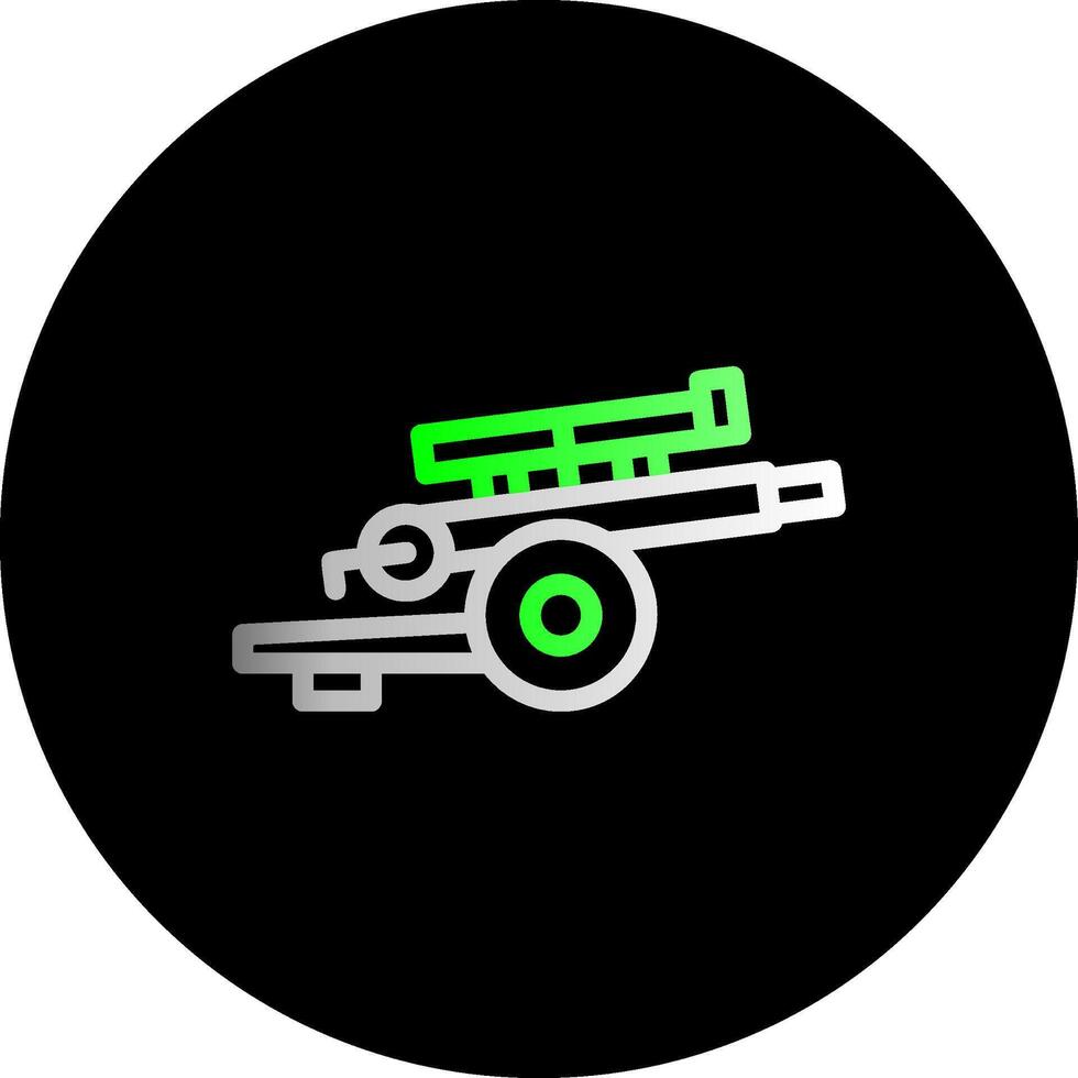 Artillery gun Dual Gradient Circle Icon vector
