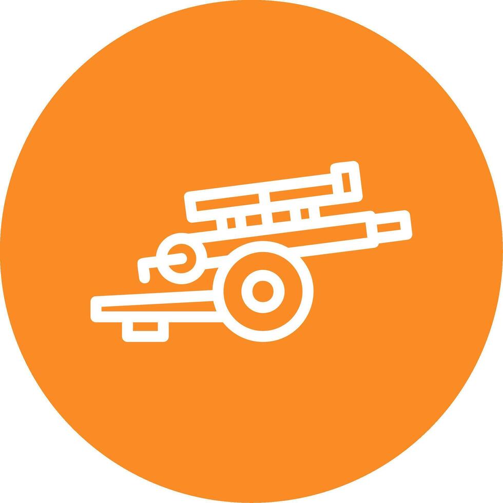 Artillery gun Outline Circle Icon vector