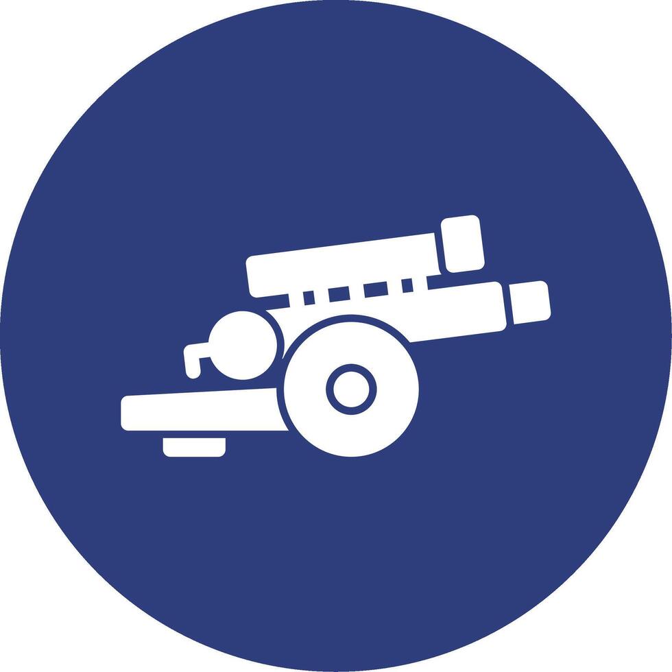 Artillery gun Glyph Circle Icon vector