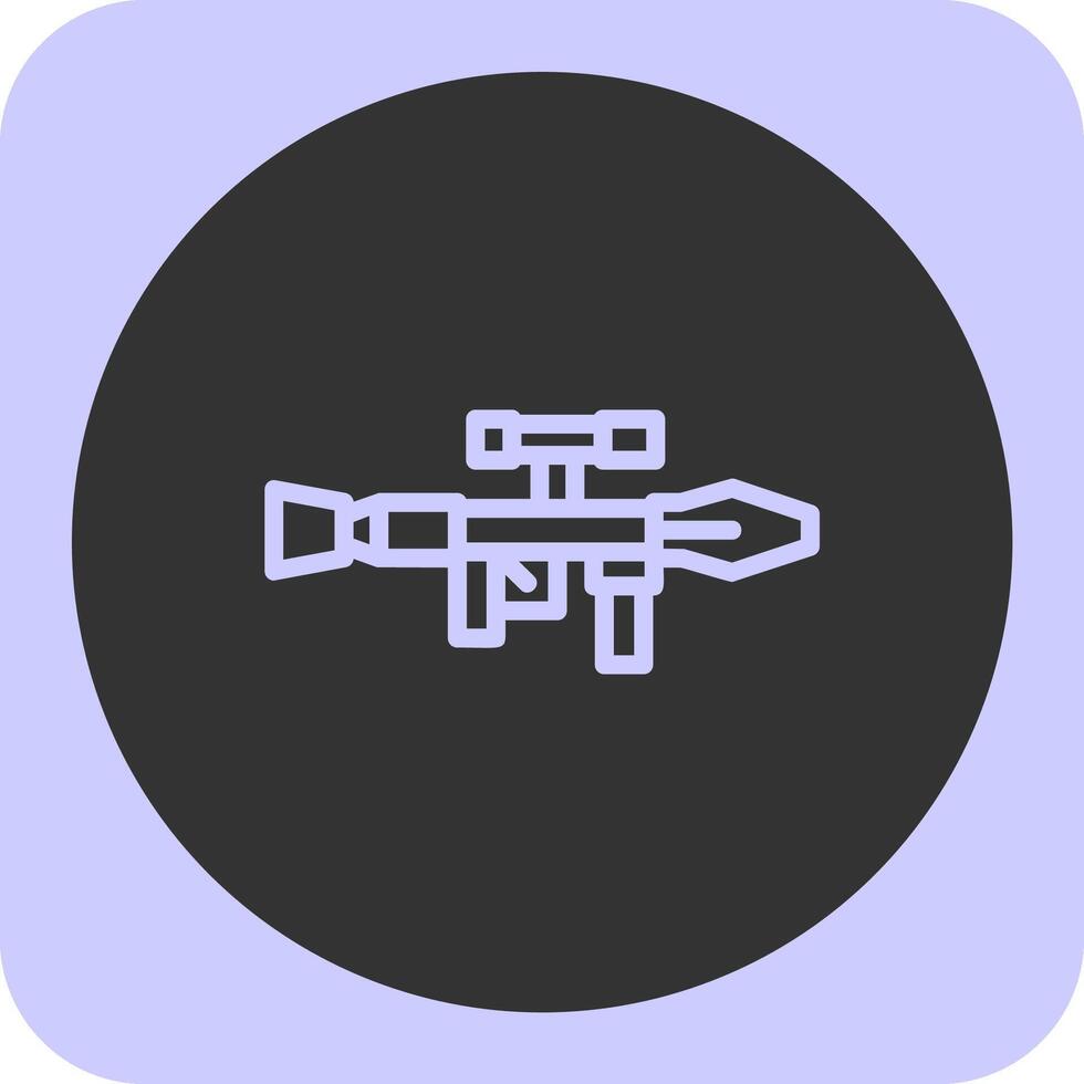 Rocket launcher Linear Round Icon vector