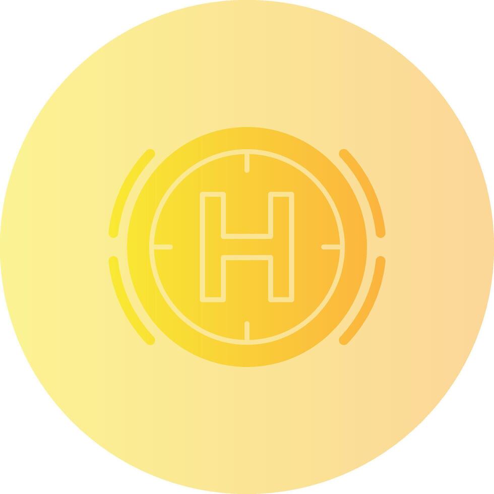 Helicopter pad Gradient Circle Icon vector