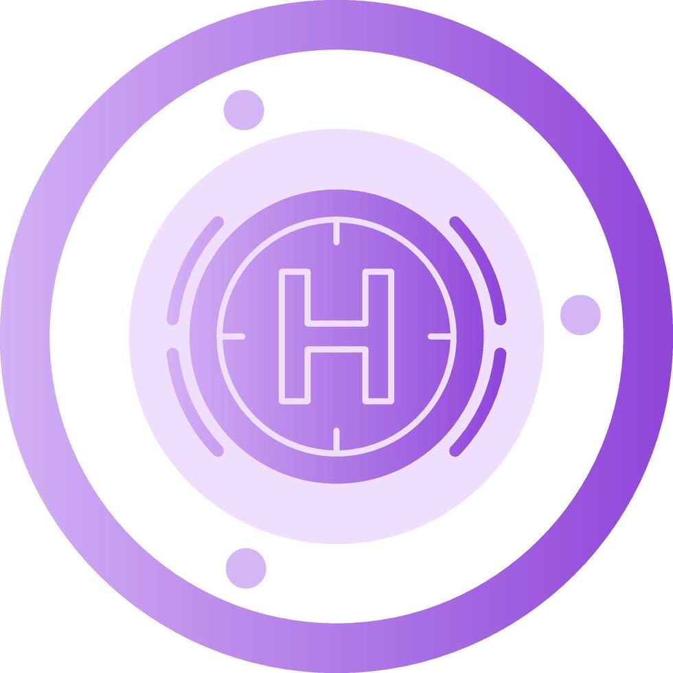Helicopter pad Glyph Gradient Icon vector