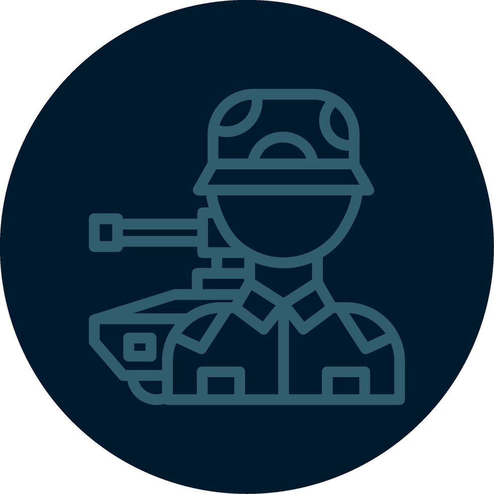 Tank commander Line Multi color Icon vector