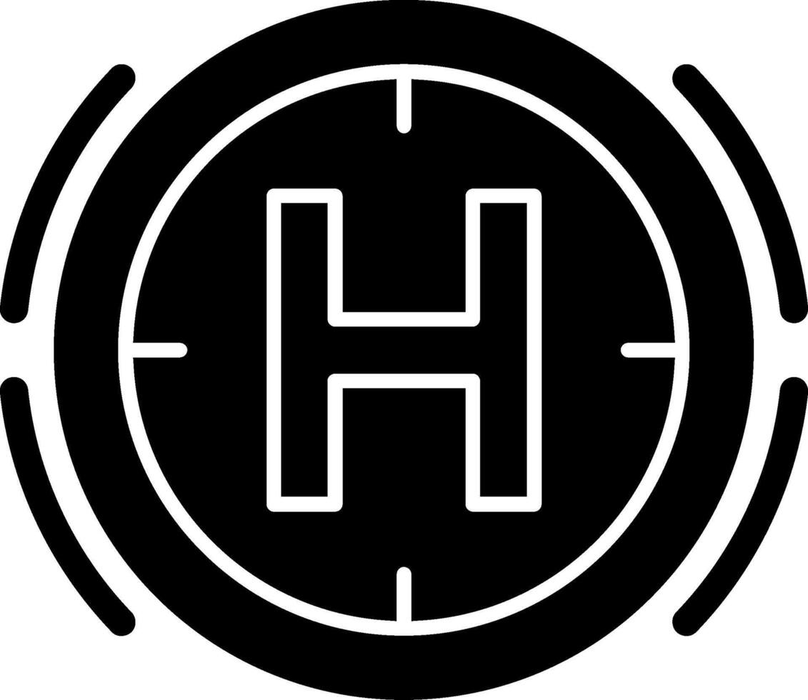 Helicopter pad Glyph Icon vector