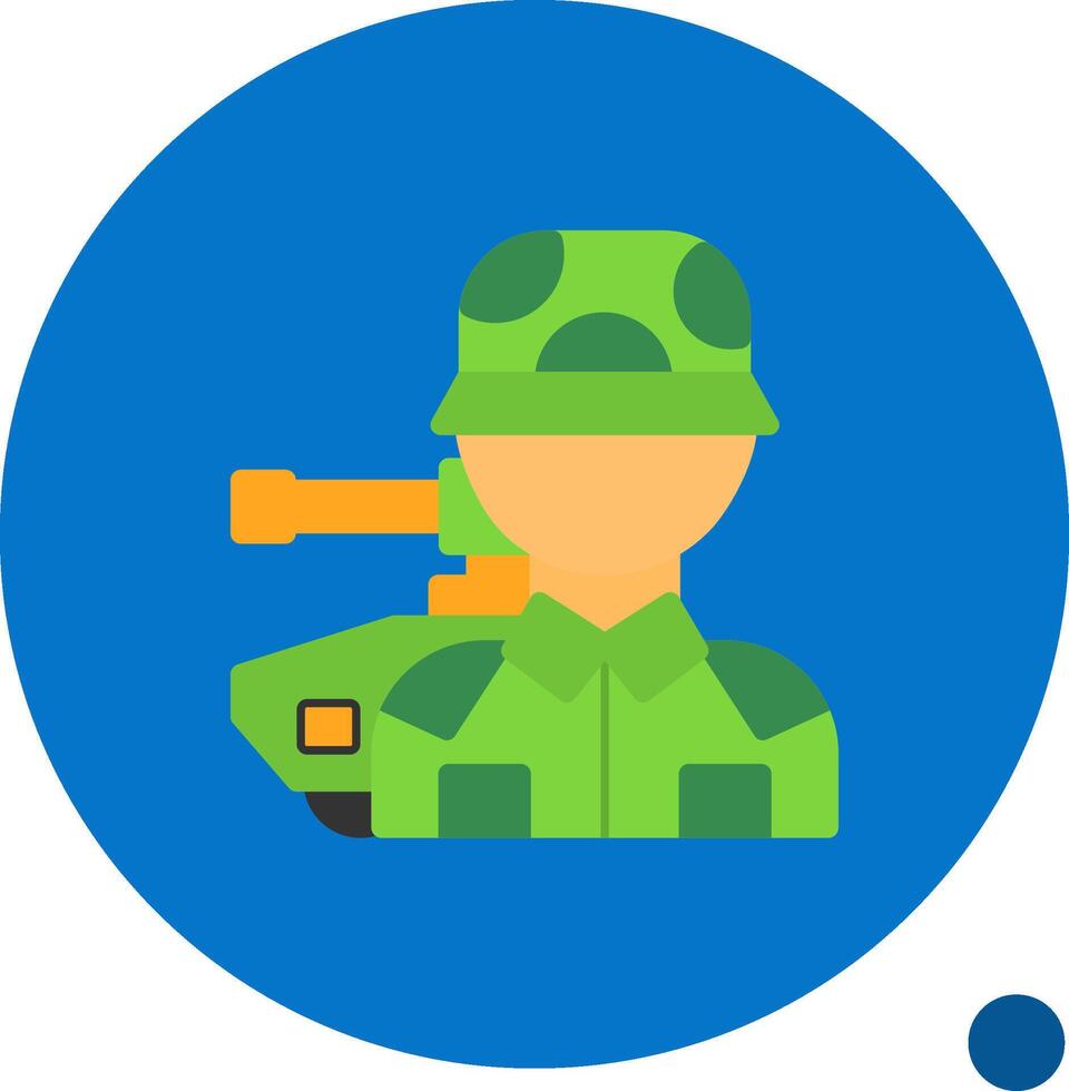 Tank commander Flat Shadow Icon vector