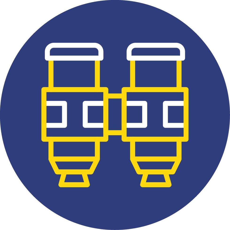 Military binoculars Dual Line Circle Icon vector