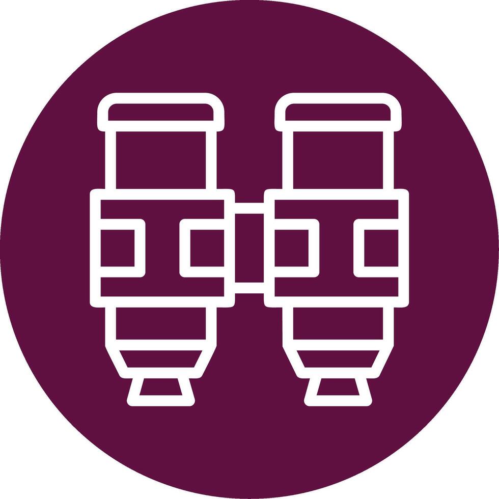 Military binoculars Outline Circle Icon vector