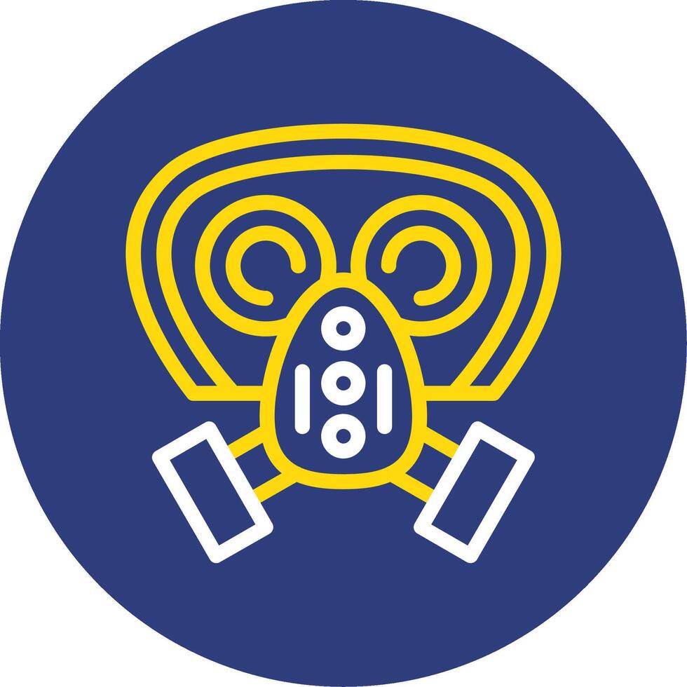Gas mask filter Dual Line Circle Icon vector