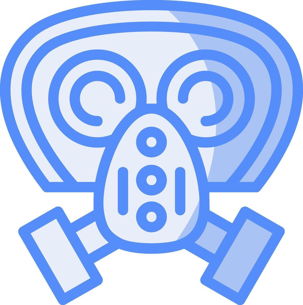 Gas mask filter Line Filled Blue Icon vector