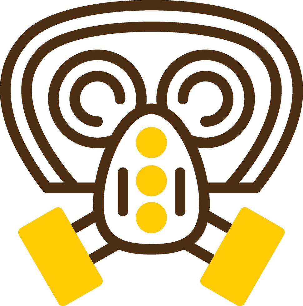 Gas mask filter Yellow Lieanr Circle Icon vector