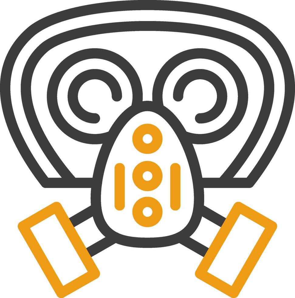 Gas mask filter Line Two Color Icon vector