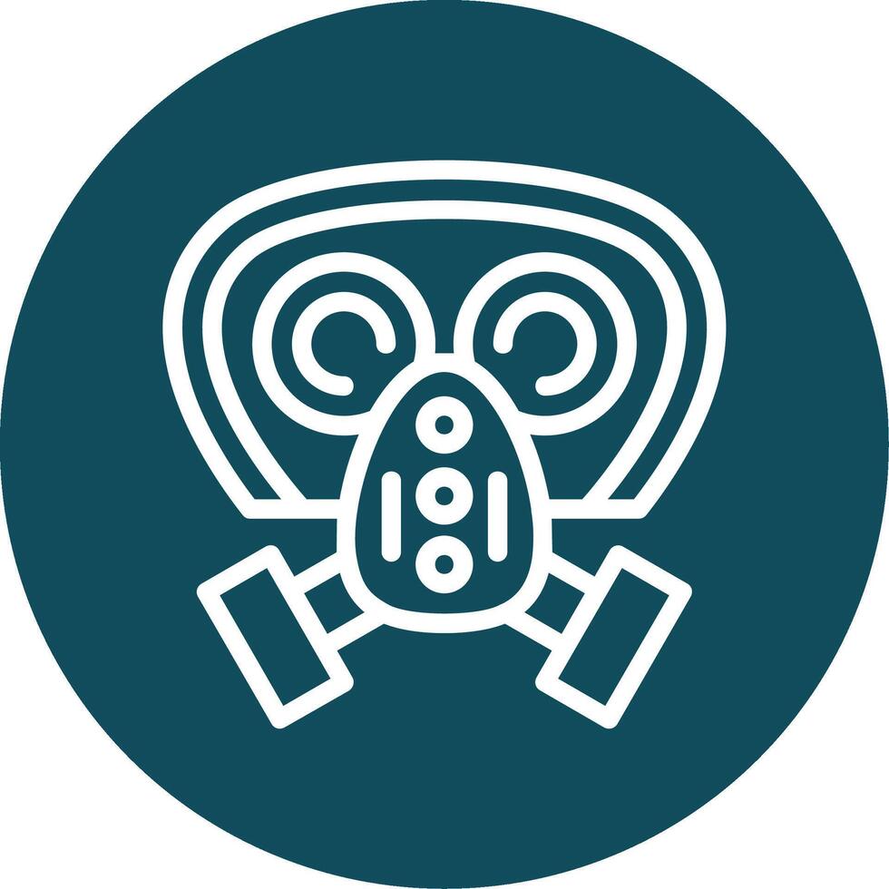 Gas mask filter Outline Circle Icon vector