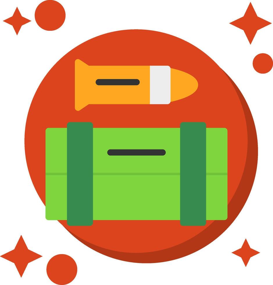 Ammunition box Tailed Color Icon vector