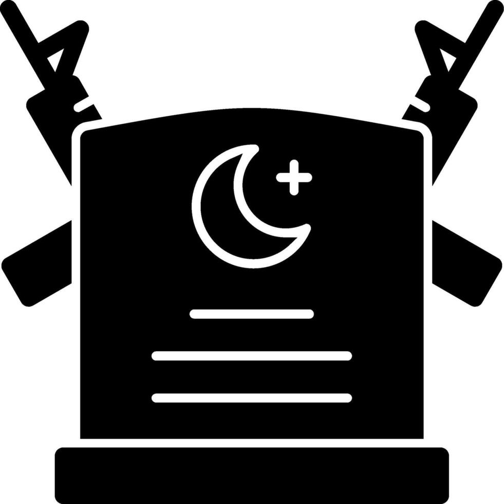 Military cemetery Glyph Icon vector