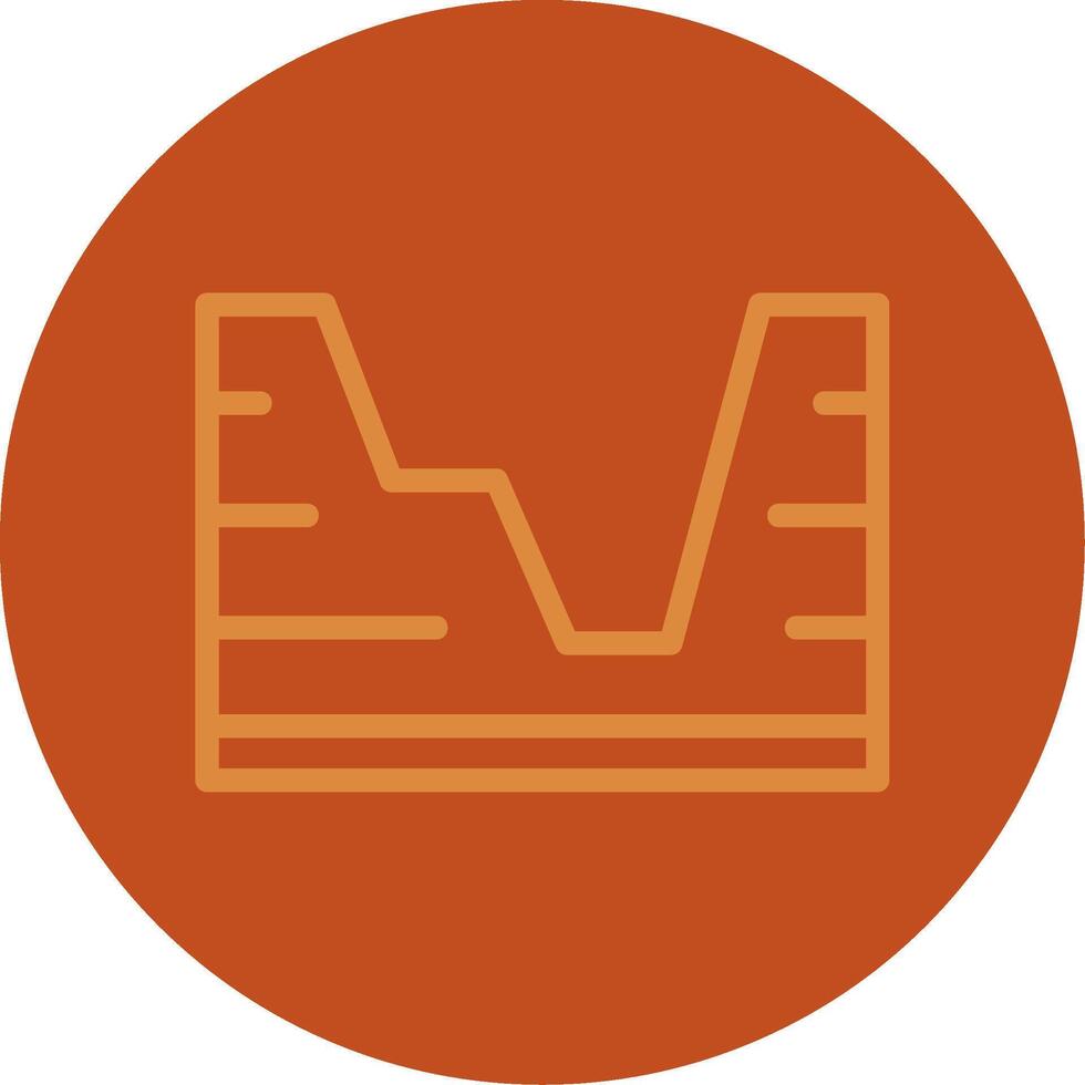 Trench Line Multi color Icon vector