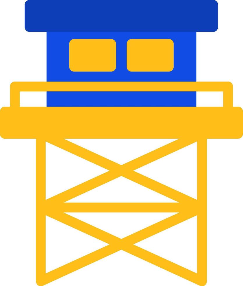 Watchtower Flat Two Color Icon vector