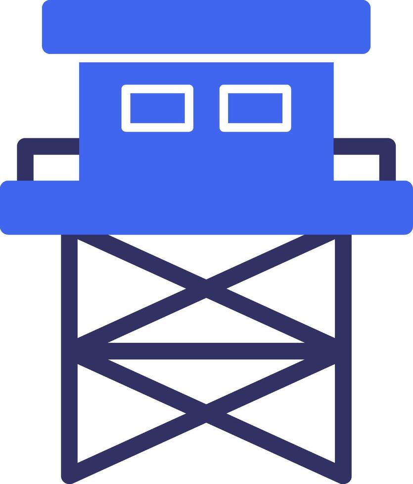 Watchtower Solid Two Color Icon vector