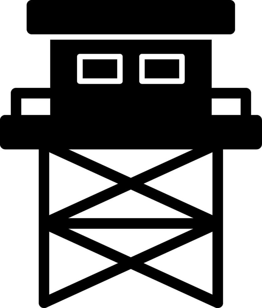 torre de vigilancia glifo icono vector