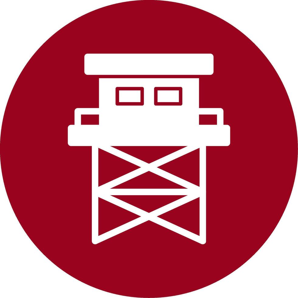 Watchtower Glyph Circle Icon vector
