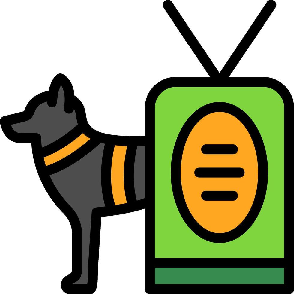 Military dog tag Line Filled Icon vector