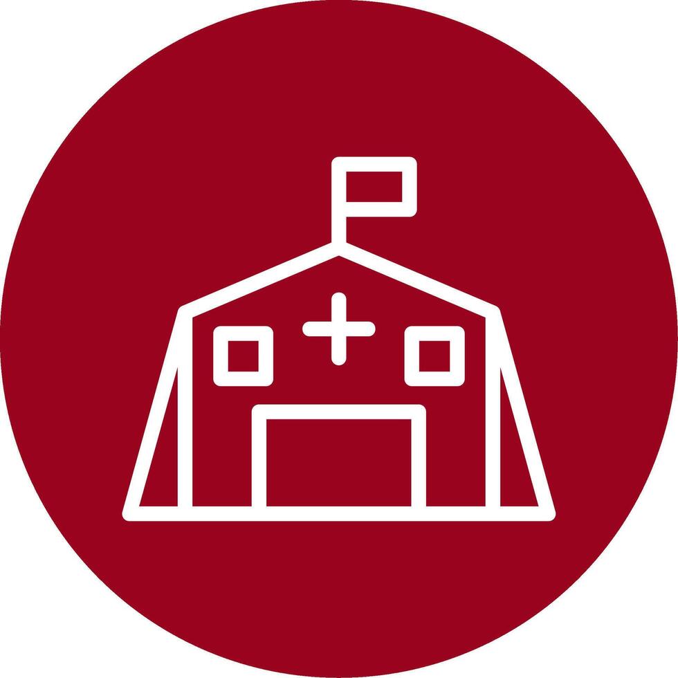 Field hospital Outline Circle Icon vector