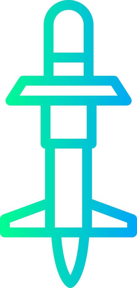 Missile Linear Gradient Icon vector