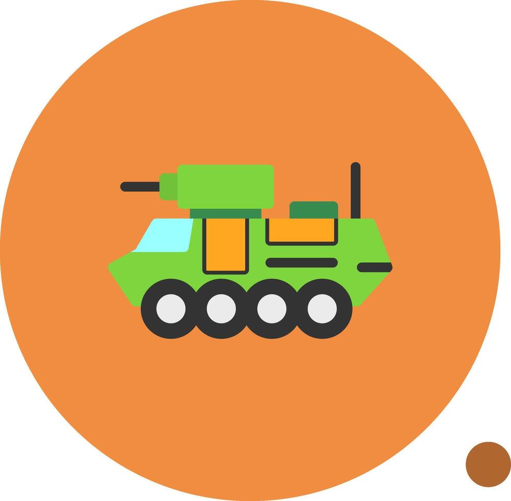 Armored vehicle Flat Shadow Icon vector