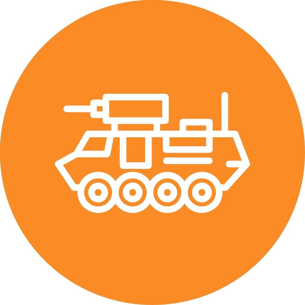 Armored vehicle Outline Circle Icon vector