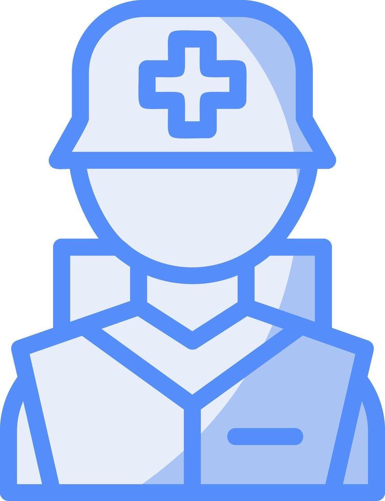 Combat medic Line Filled Blue Icon vector