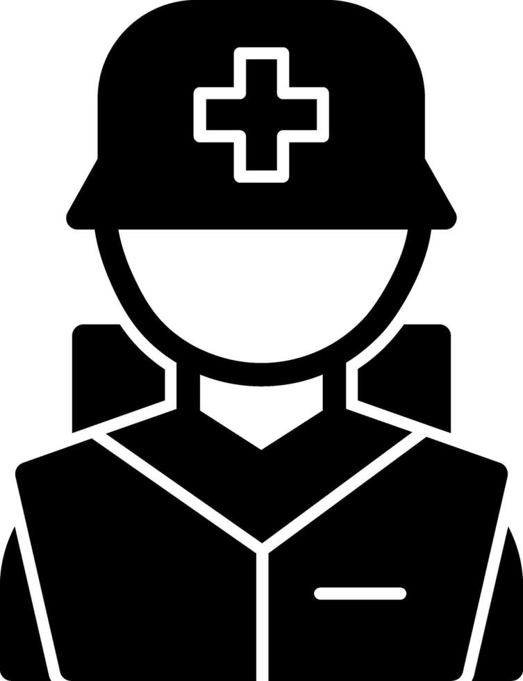 Combat medic Glyph Icon vector