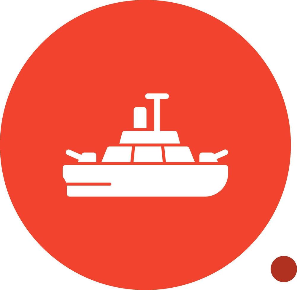 Warship Glyph Shadow Icon vector