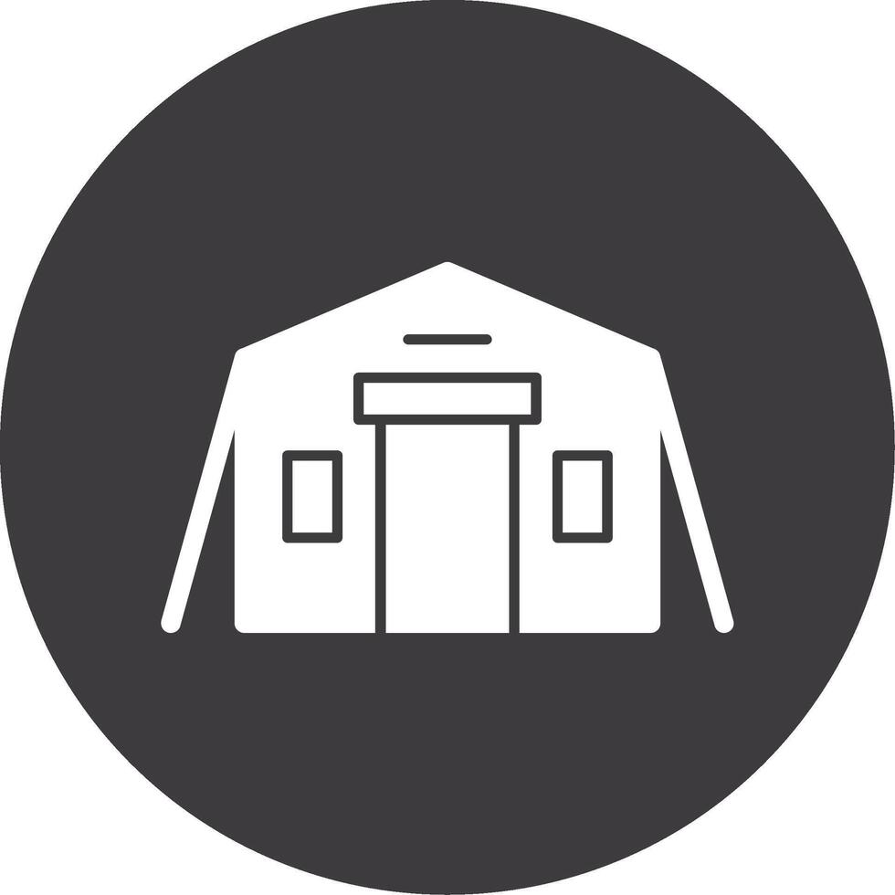 Military tent Glyph Circle Icon vector