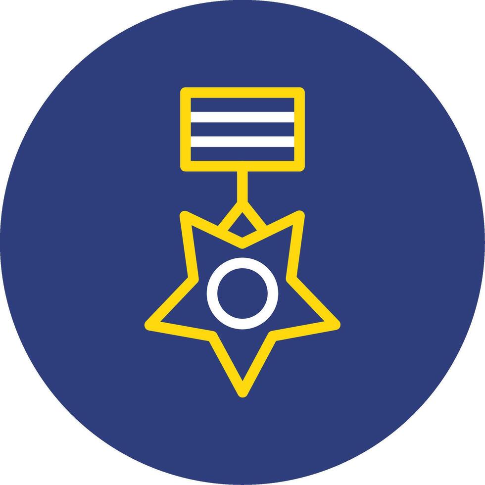 Medal of Honor Dual Line Circle Icon vector