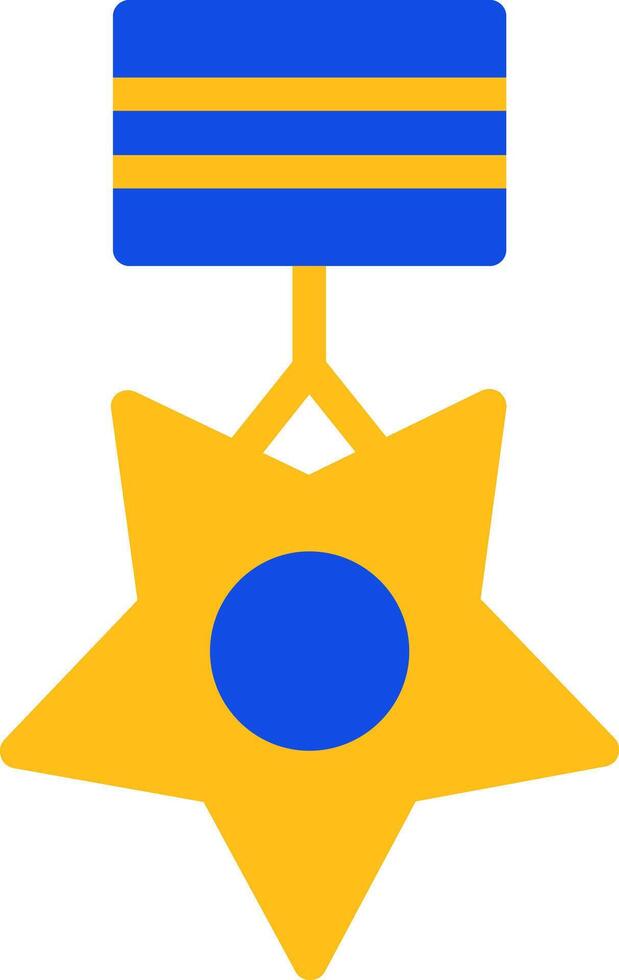 medalla de honor plano dos color icono vector