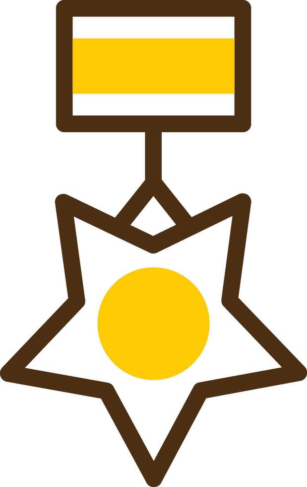 medalla de honor amarillo mentir circulo icono vector