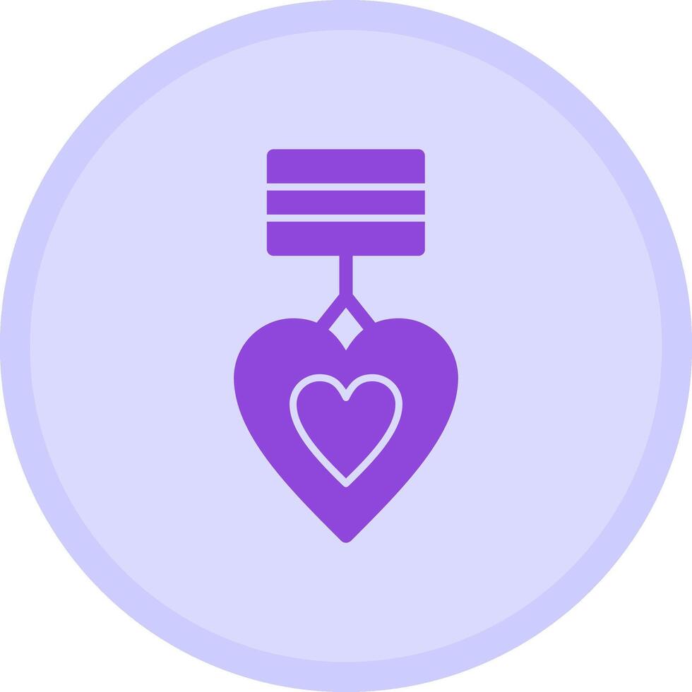 Purple Heart Multicolor Circle Icon vector