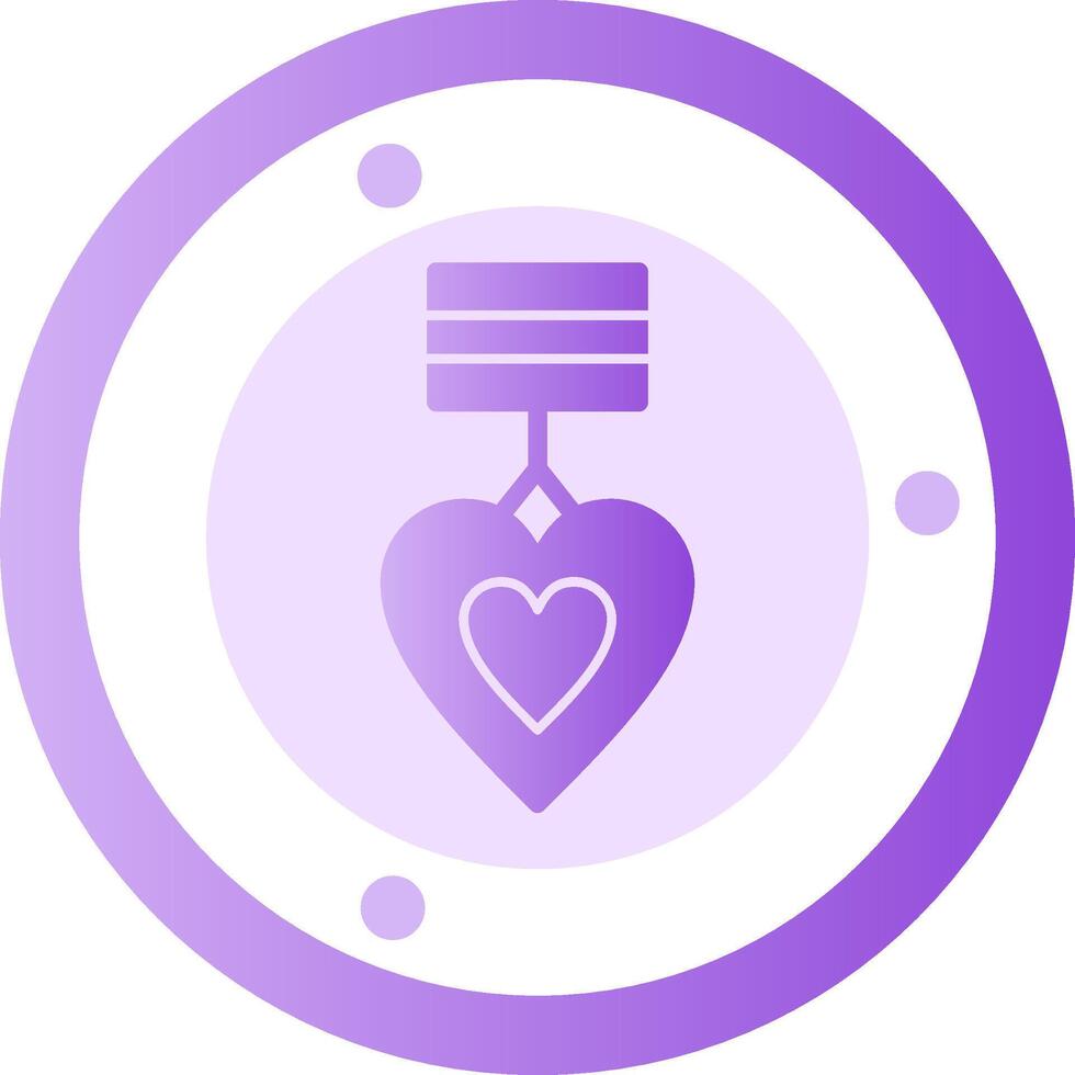 Purple Heart Glyph Gradient Icon vector