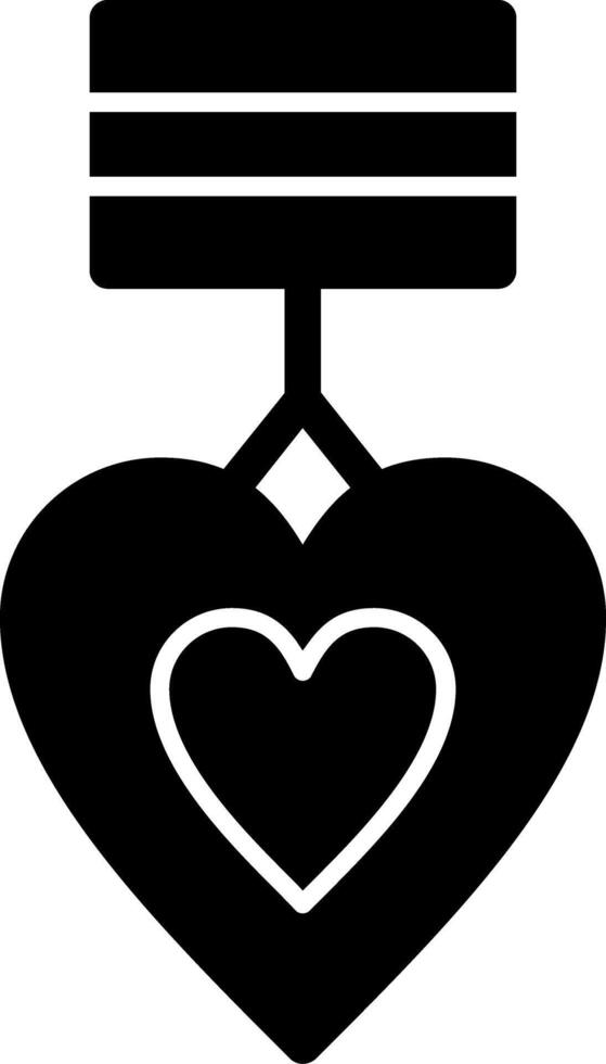 púrpura corazón glifo icono vector