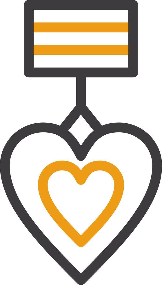 Purple Heart Line Two Color Icon vector