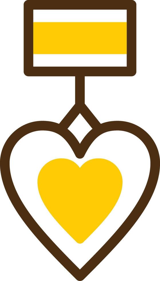 Purple Heart Yellow Lieanr Circle Icon vector